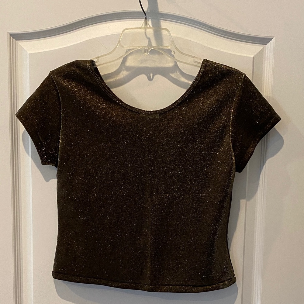 Elegant Metallic Gold Women's Top